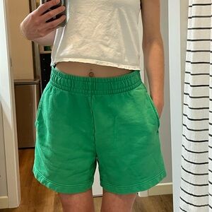 Aritzia Kelly Green Sweat Shorts
